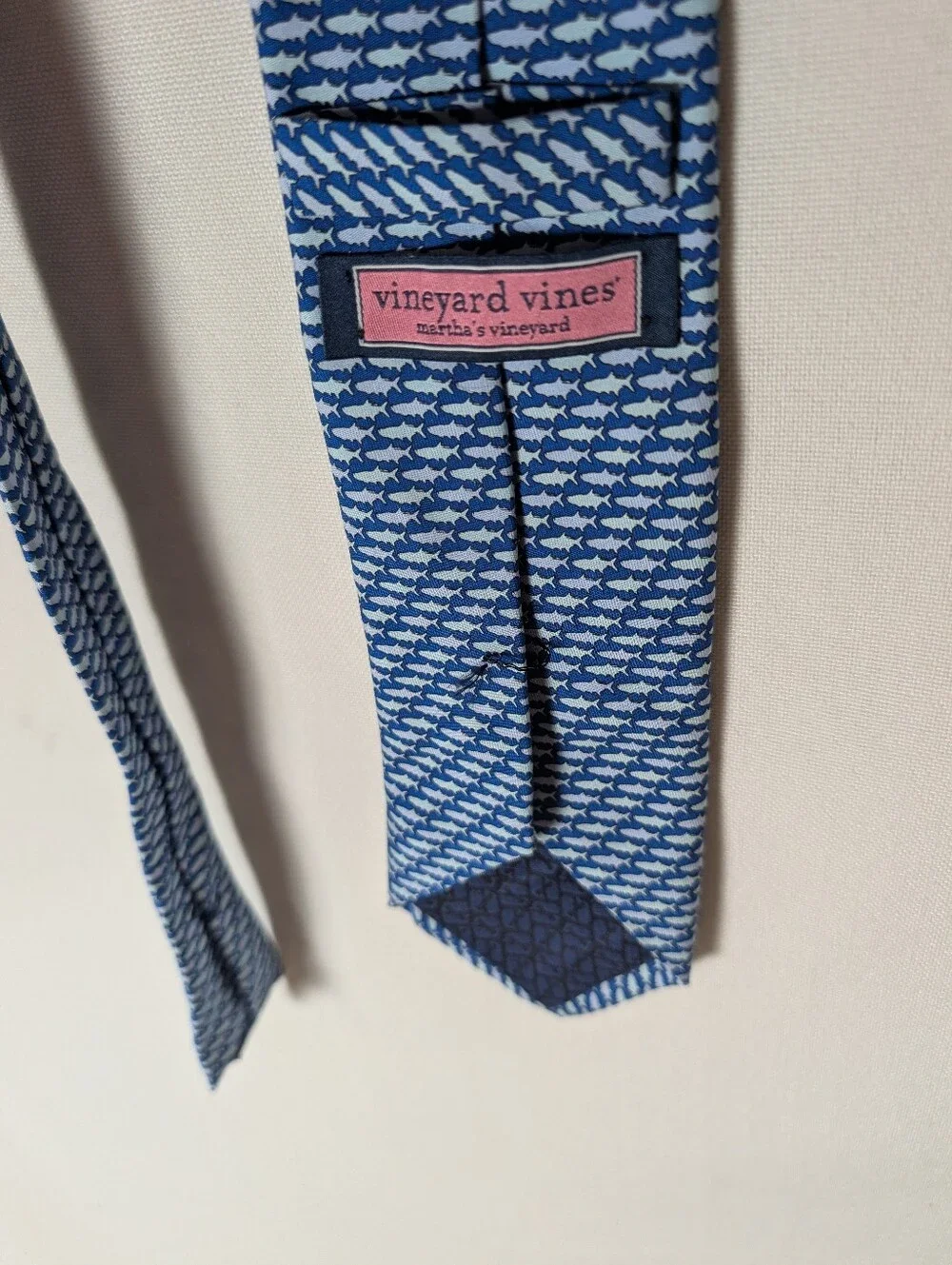 Vineyard Vines Silk Shark Print Blue Tie Handpicked By Shep And Ian